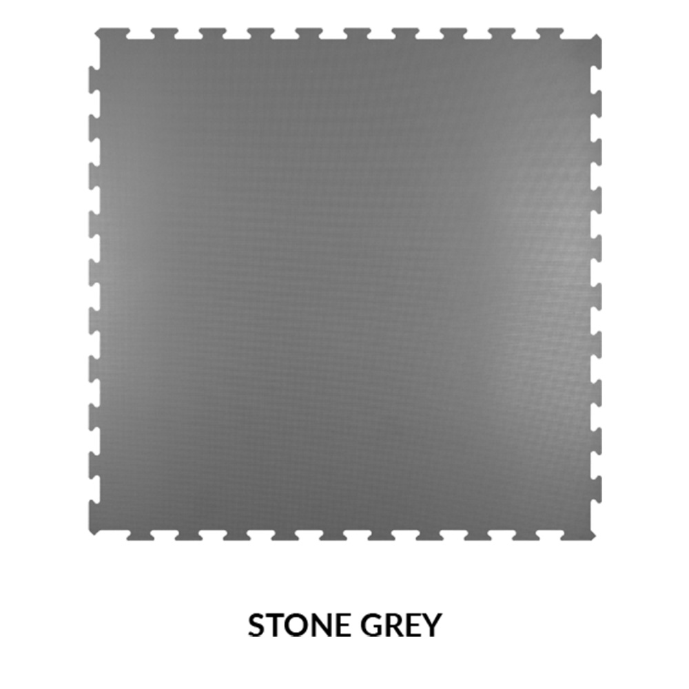 Full tile of stone gray PaviGym Endurance Fitness Gym Flooring Tile 7 mm x 39.37x39.37 Inches