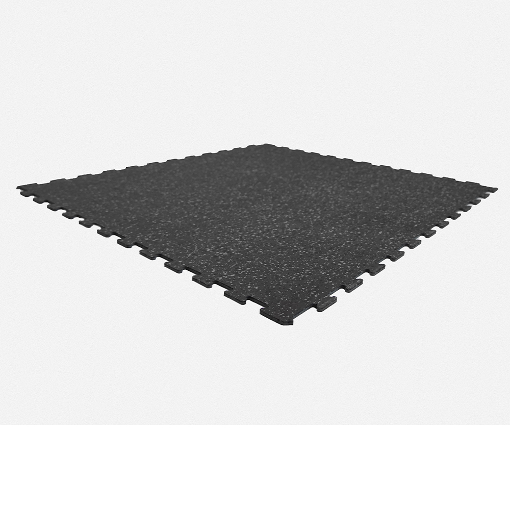 Super Black PaviGym Extreme Gym Rubber Floor Tiles 7 mm x 39.37x39.37 Inches angle corner