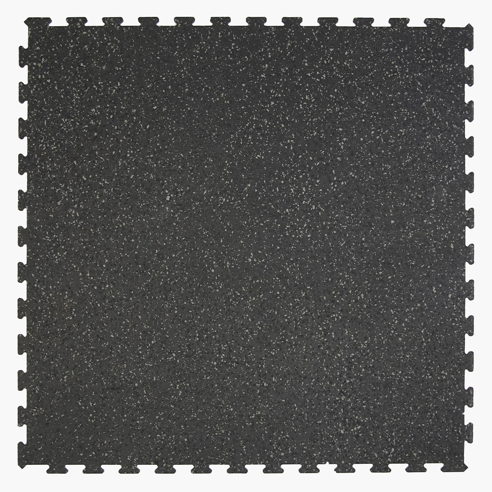Full Tile PaviGym Extreme Gym Rubber Floor Tiles 7 mm x 39.37x39.37 Inches in super black