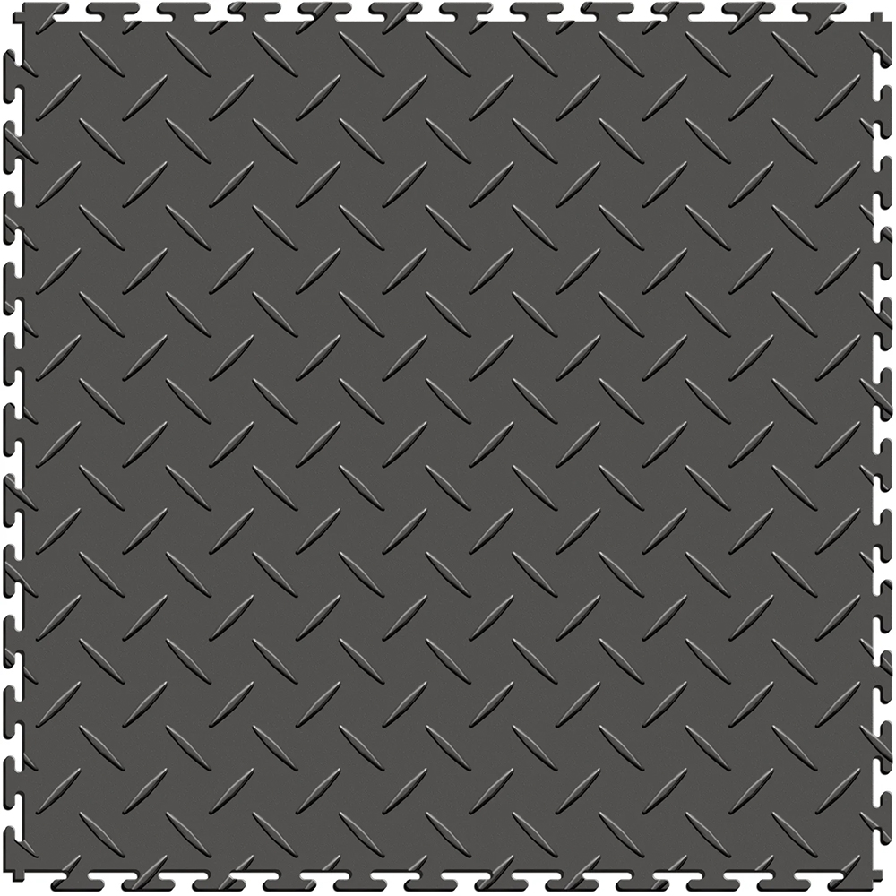 dark gray diamond plate floor tile