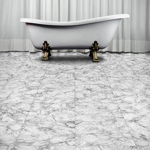 HomeStyle Stone Floor white marble color installed in bathroom