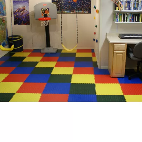 Coin Top Floor Tile Colors 4.5 mm 8 tiles kids room.