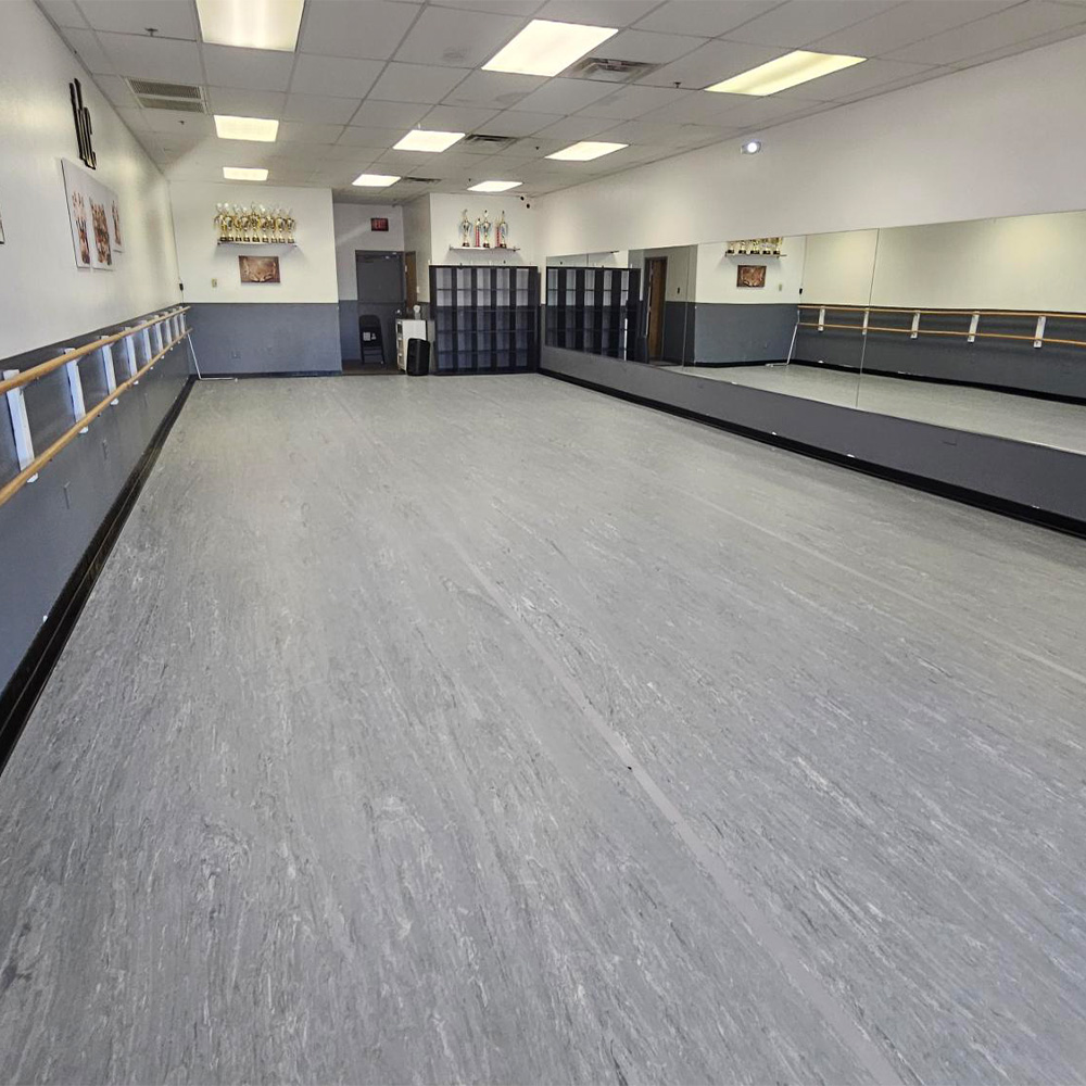 Standard XL Tap Dance Marley Roll Dark Marble Gray 79 Inches x 65.71 Ft. dance studio install