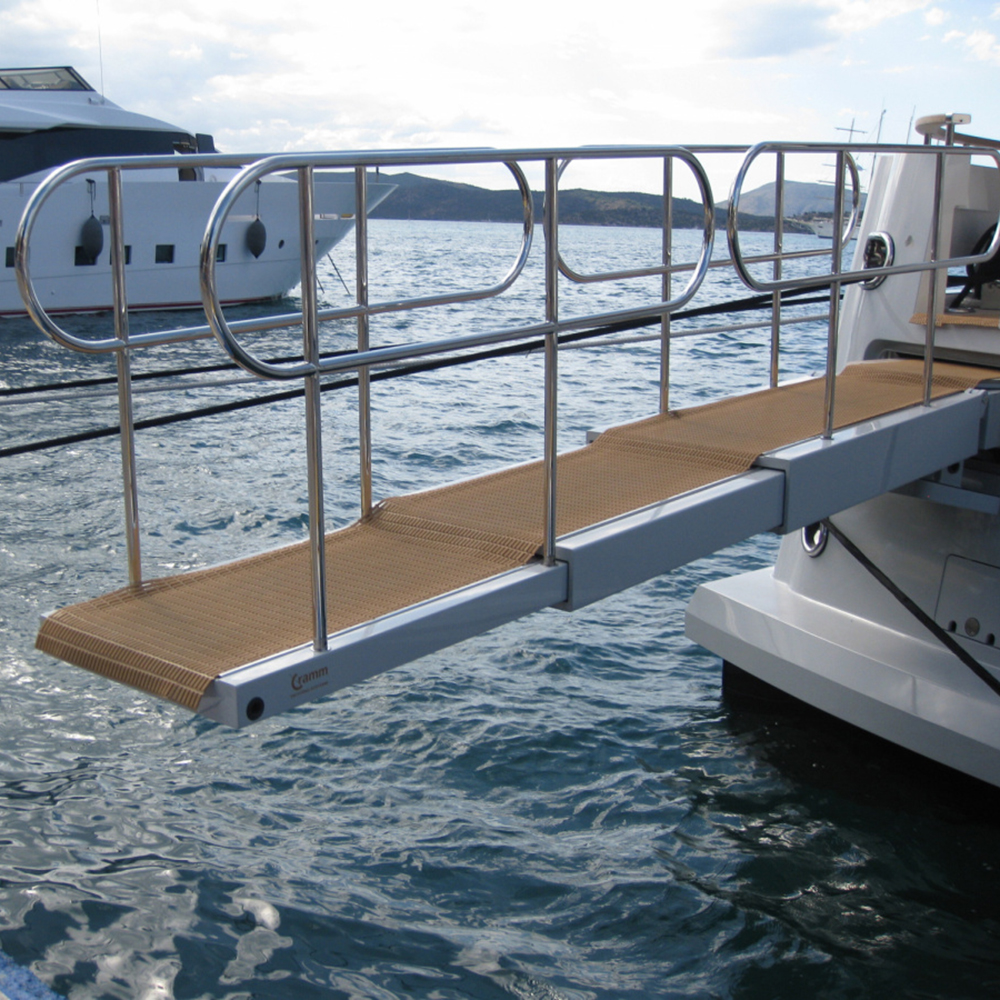 pvc mat in tan color on boat gangplank