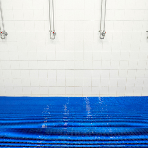 blue wet area matting in shower room