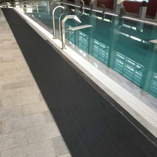 heronrib wet area matting by indoor pool