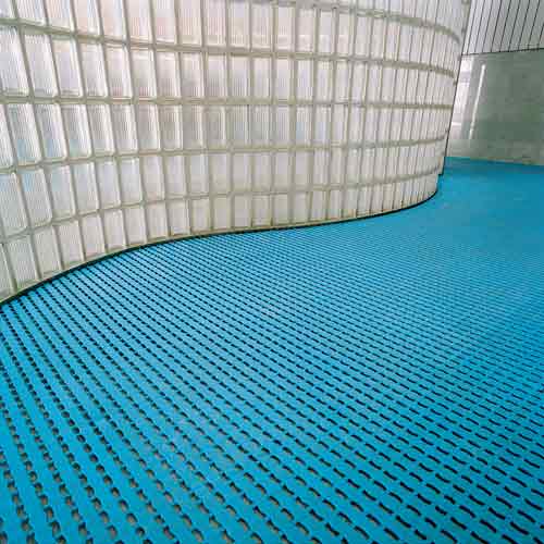 blue tile spa flooring