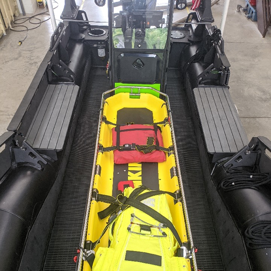 heavy duty floor matting used in rescue boat