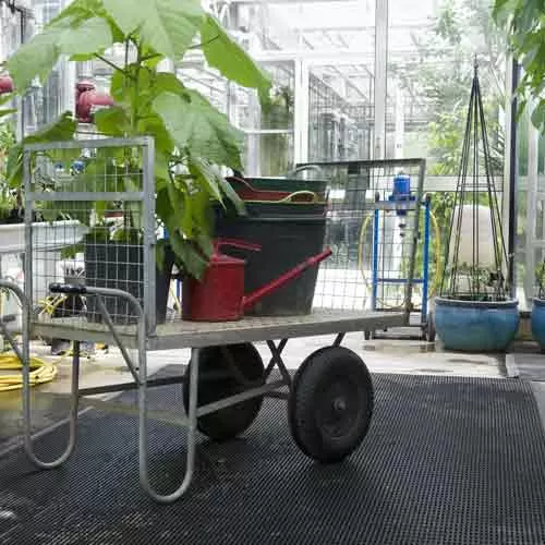 Vynagrip Heavy Duty Industrial Matting Black 4 x 33 ft Roll Greenhouse Cart