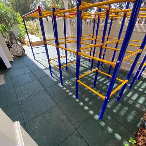 back yard rubber flooring tiles for monkey bars