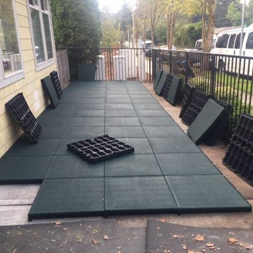 green rubber patio flooring