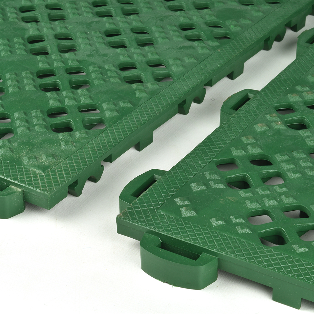 green splash pad floor tiles