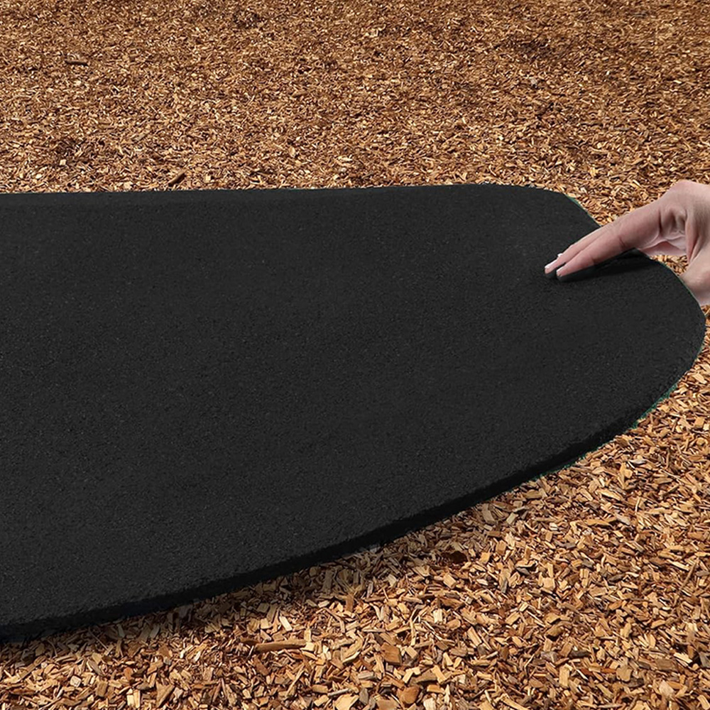 Swing Set Rubber Mat Standard 24x40 x 1 Inch black over mulch