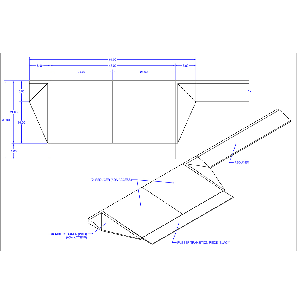 Diagram ADA Access Ramp Kit for dBTile and Max Playground 2.5 Inch x 5.3x2.5 Ft.