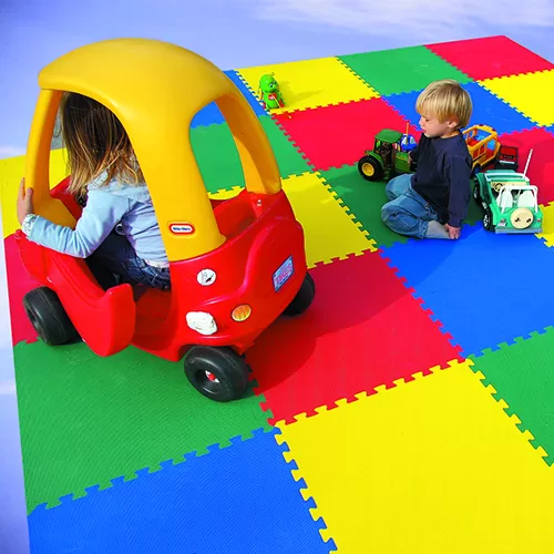 Play Mats Foam Puzzle Tile 4 Pack customer kids play.