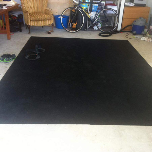 Rubber floor matting good for virtual workout classes