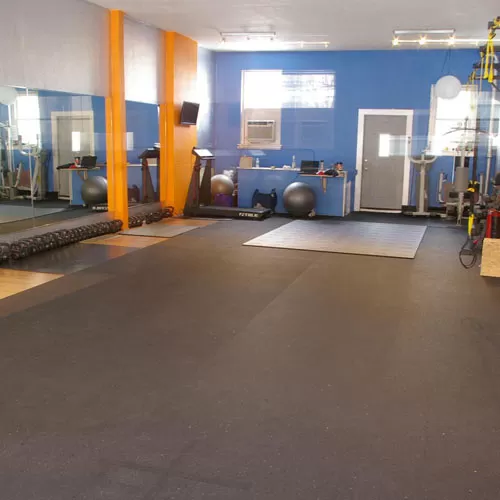 Medium to Heavy Free Weights Plyometrics and CrossFit Single Tile FitFloor Pro 10mm or 3/8 Inch Thick Athletic Rubber Gym Flooring: 2’ x 2’ Interlocking Tile With 2 Removeable Borders Ideal For High Impact Aerobics 