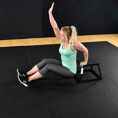 Practicing Dips on Plyometric Rubber Roll 1/2 Inch 