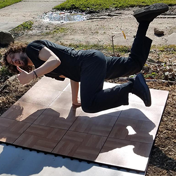 portable breakdance floor tiles outdoors