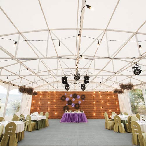 portable flooring tiles for large tents with outdoor dining