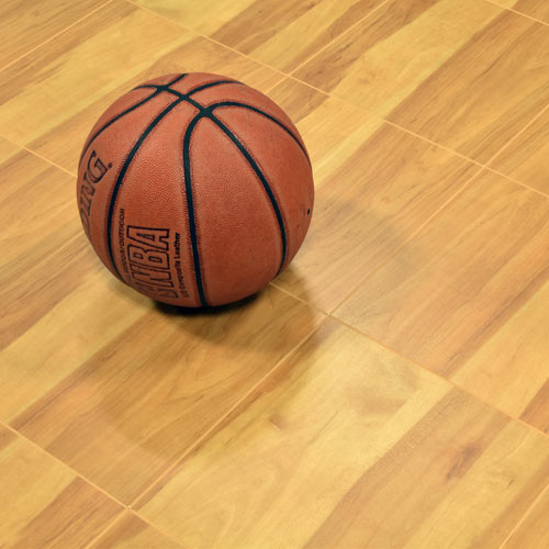 Indoor ProCourt Gym Flooring Tile showing basketball.