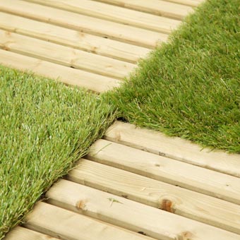 Outdoor Deck Turf Tile - Wood Base Turf Top Tile, Outdoor 