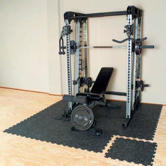 Foam Mats on Concrete Floor for Home Gym 