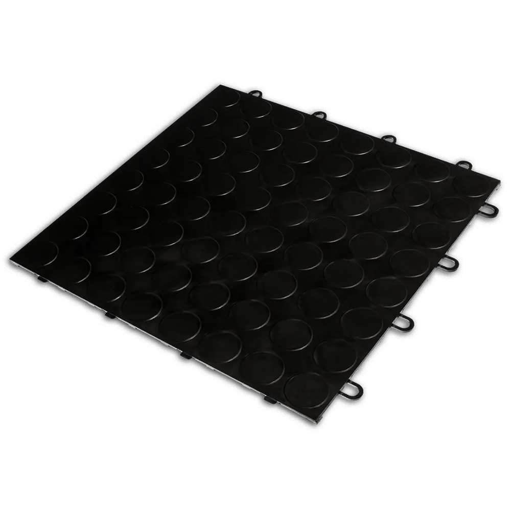 Black full tile RaceDeck CircleTrac Garage Floor Tiles 1/2 Inch x 1x1 Ft.