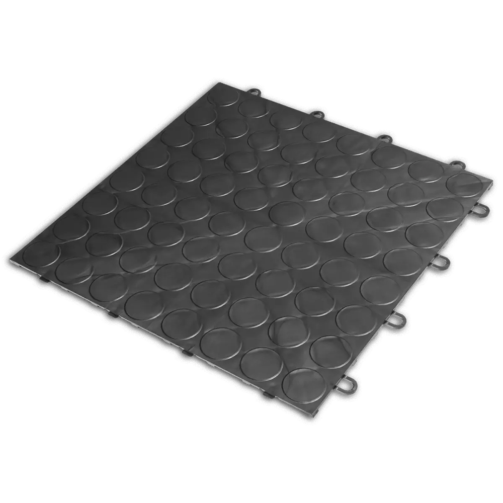 RaceDeck CircleTrac Garage Floor Tiles 1/2 Inch x 1x1 Ft. Graphite full tile