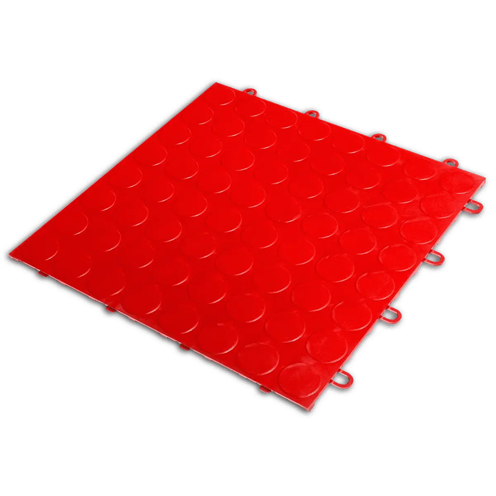 RaceDeck CircleTrac Garage Floor Tiles 1/2 Inch x 1x1 Ft. Red full tile