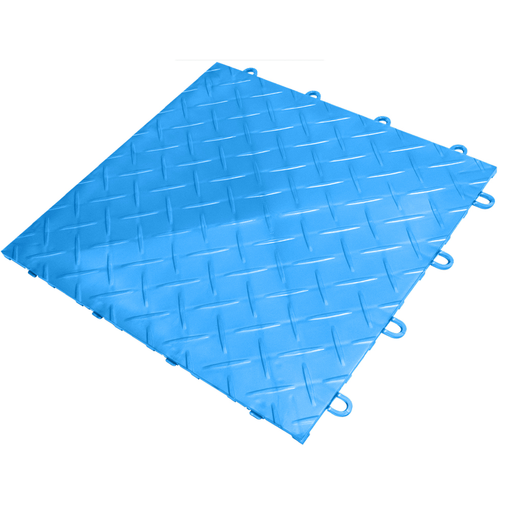 RaceDeck Diamond Garage Floor Tile 1/2 Inch x 1x1 Ft. full tile of cool blue
