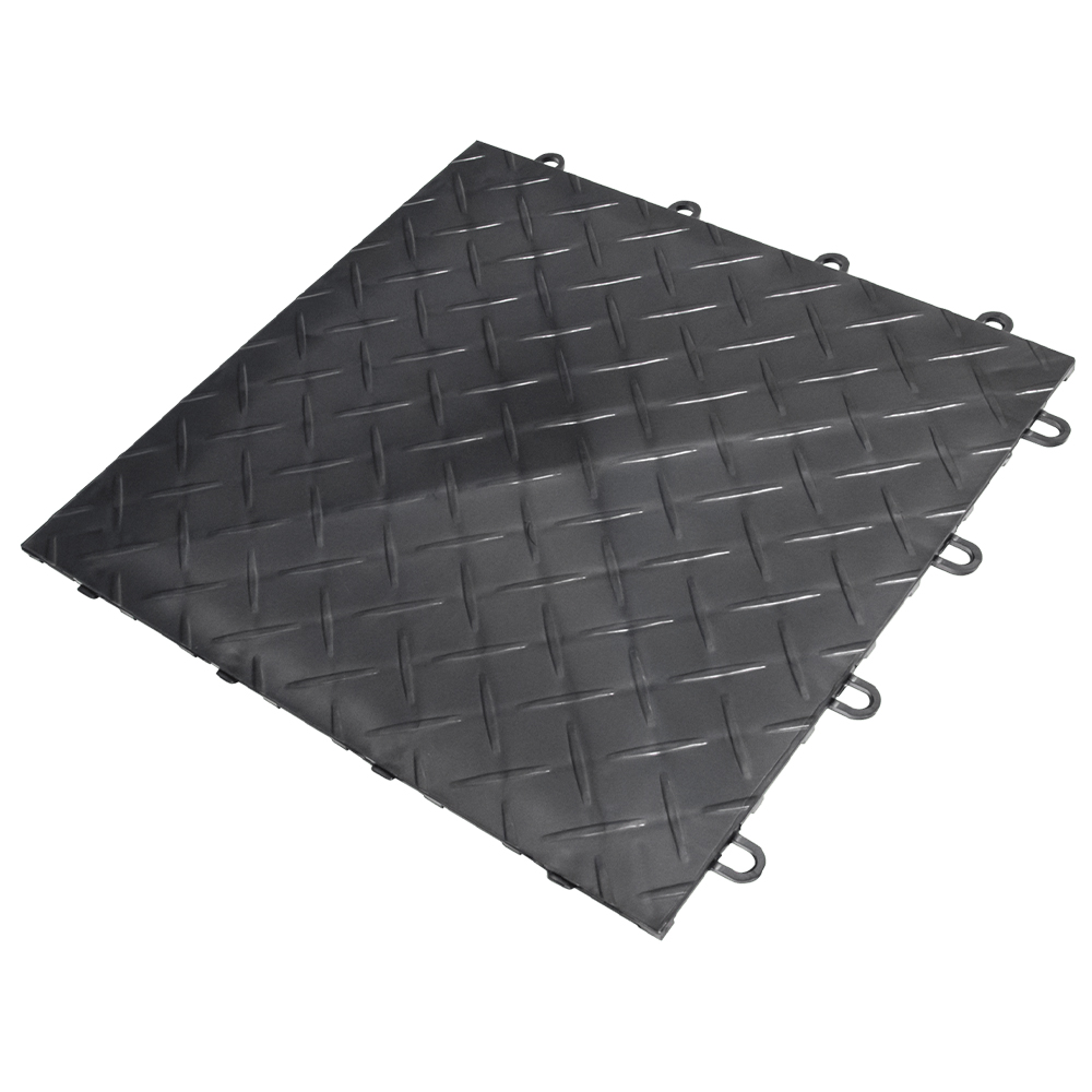 RaceDeck Diamond Garage Floor Tile 1/2 Inch x 1x1 Ft. graphite fill tile
