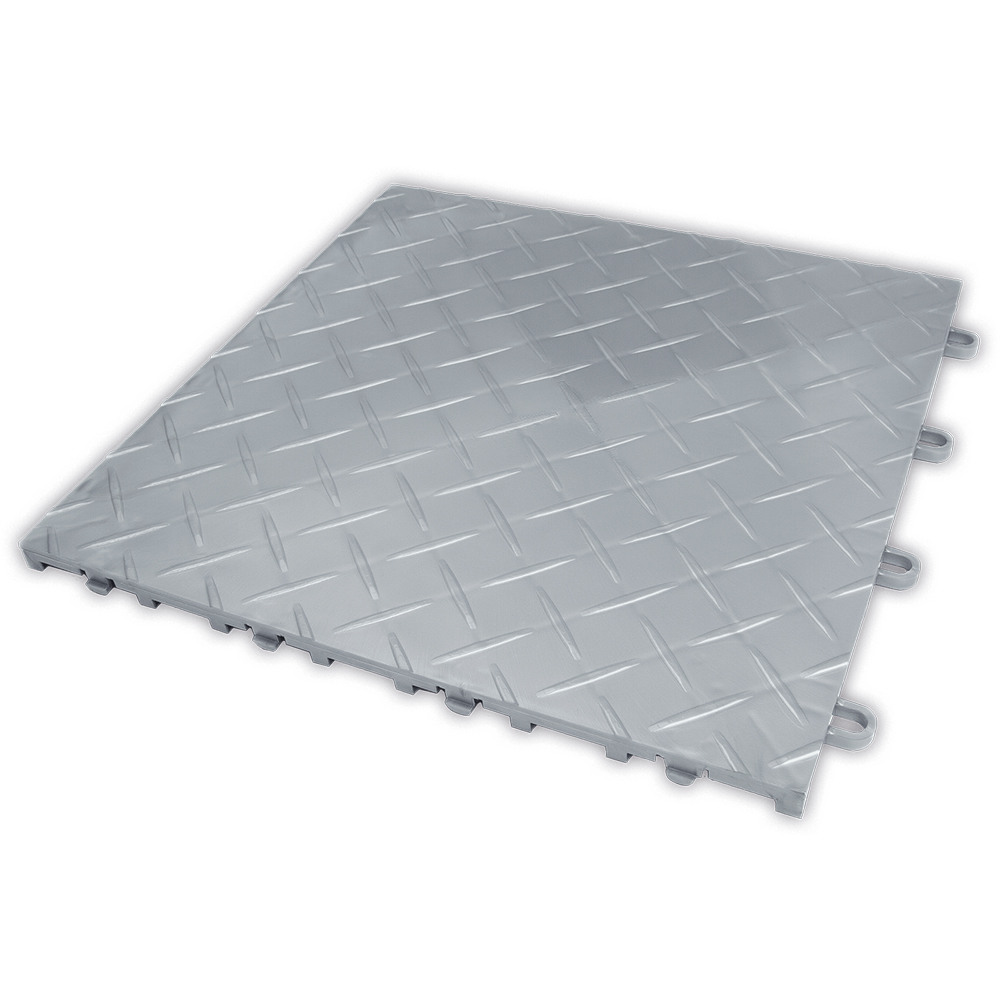 RaceDeck Diamond TuffShield Garage Floor Tile 1/2 Inch x 1x1 Ft. Alloy full tile