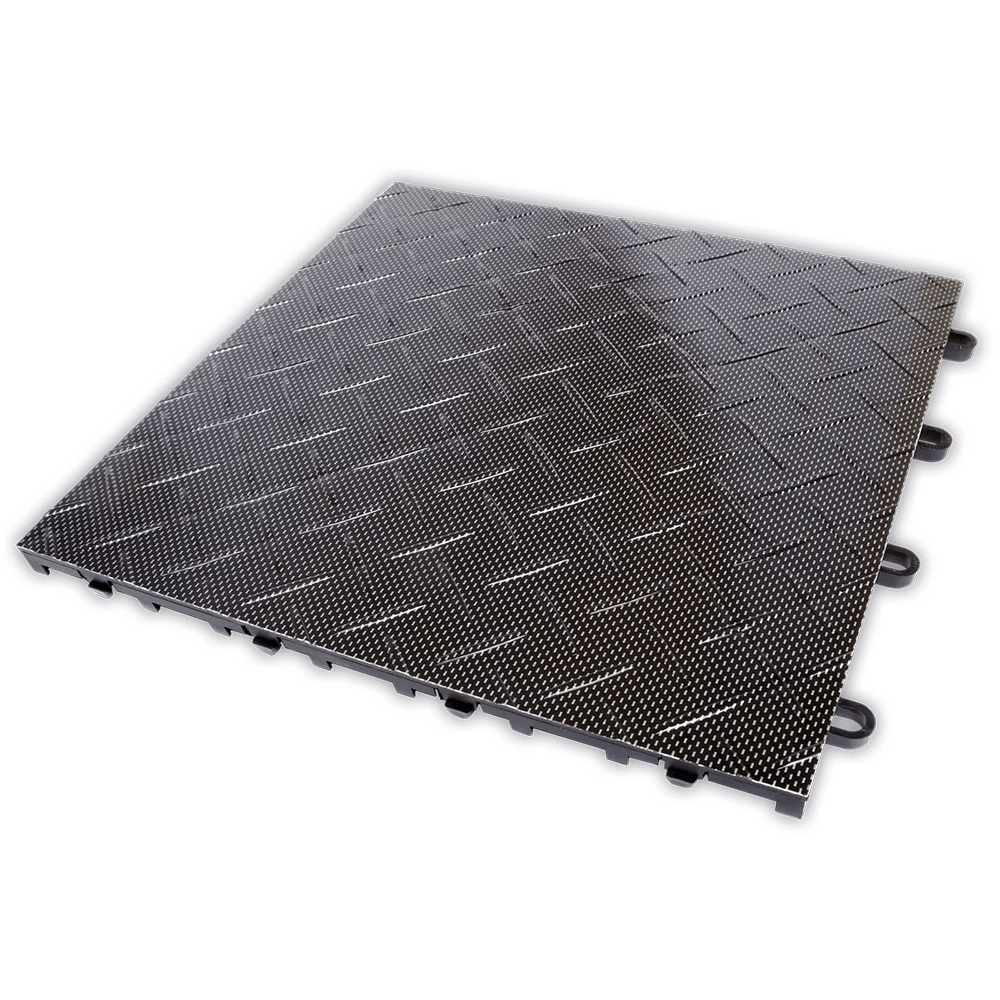RaceDeck Diamond TuffShield Garage Floor Tile 1/2 Inch x 1x1 Ft. Carbon Fiber full tile
