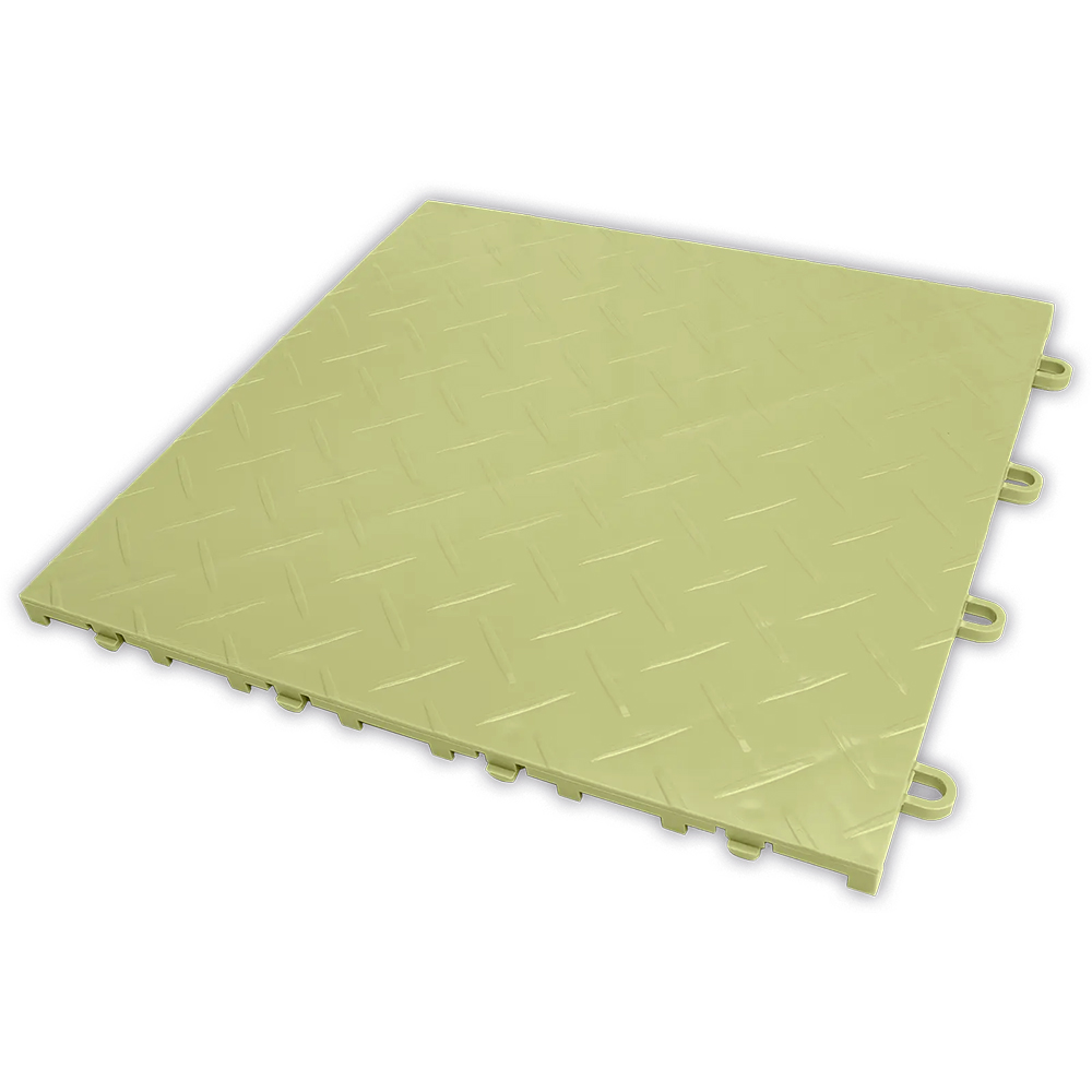 Full tile in Green Light of RaceDeck Diamond TuffShield Garage Floor Tile 1/2 Inch x 1x1 Ft.