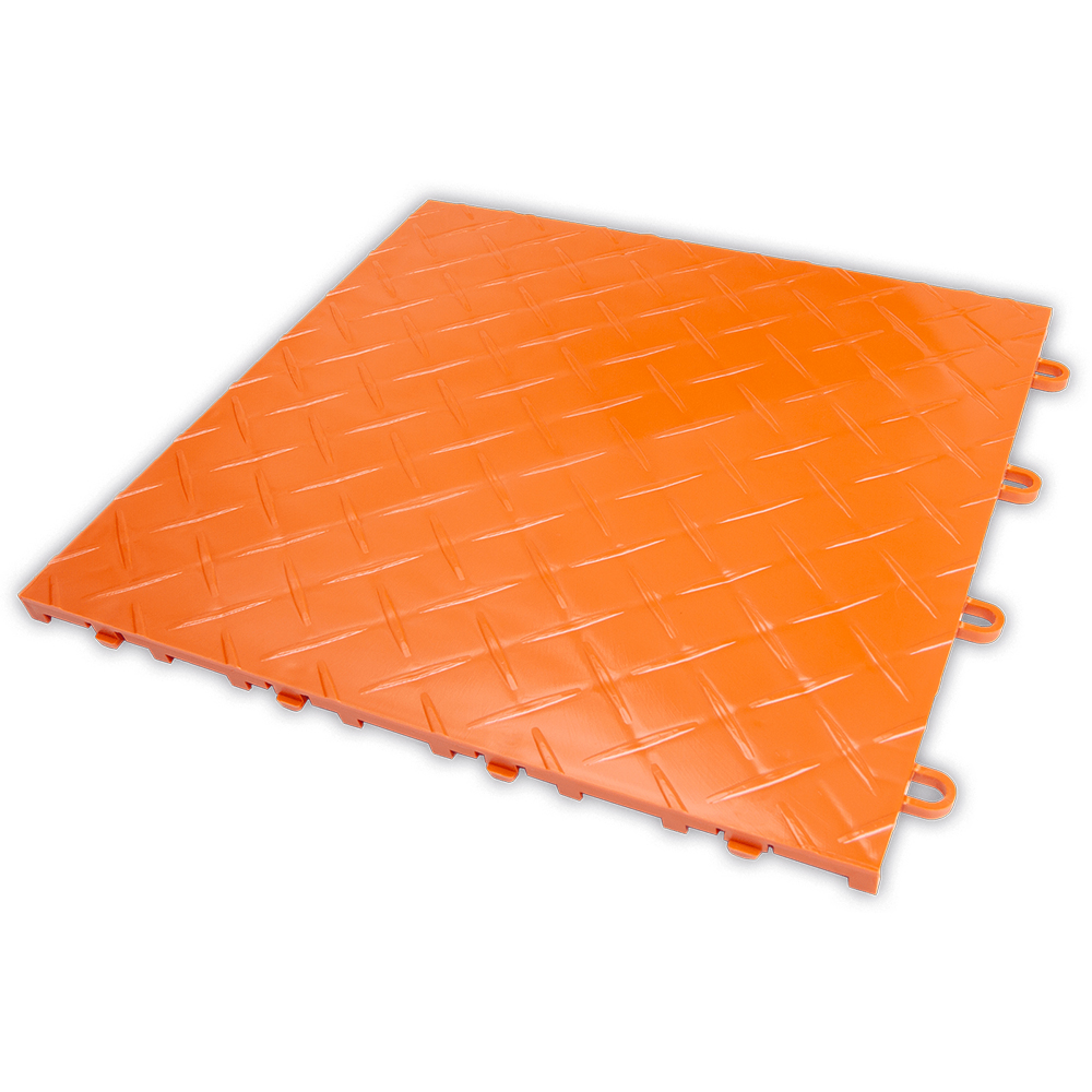 RaceDeck Diamond TuffShield Garage Floor Tile 1/2 Inch x 1x1 Ft. orange full tile