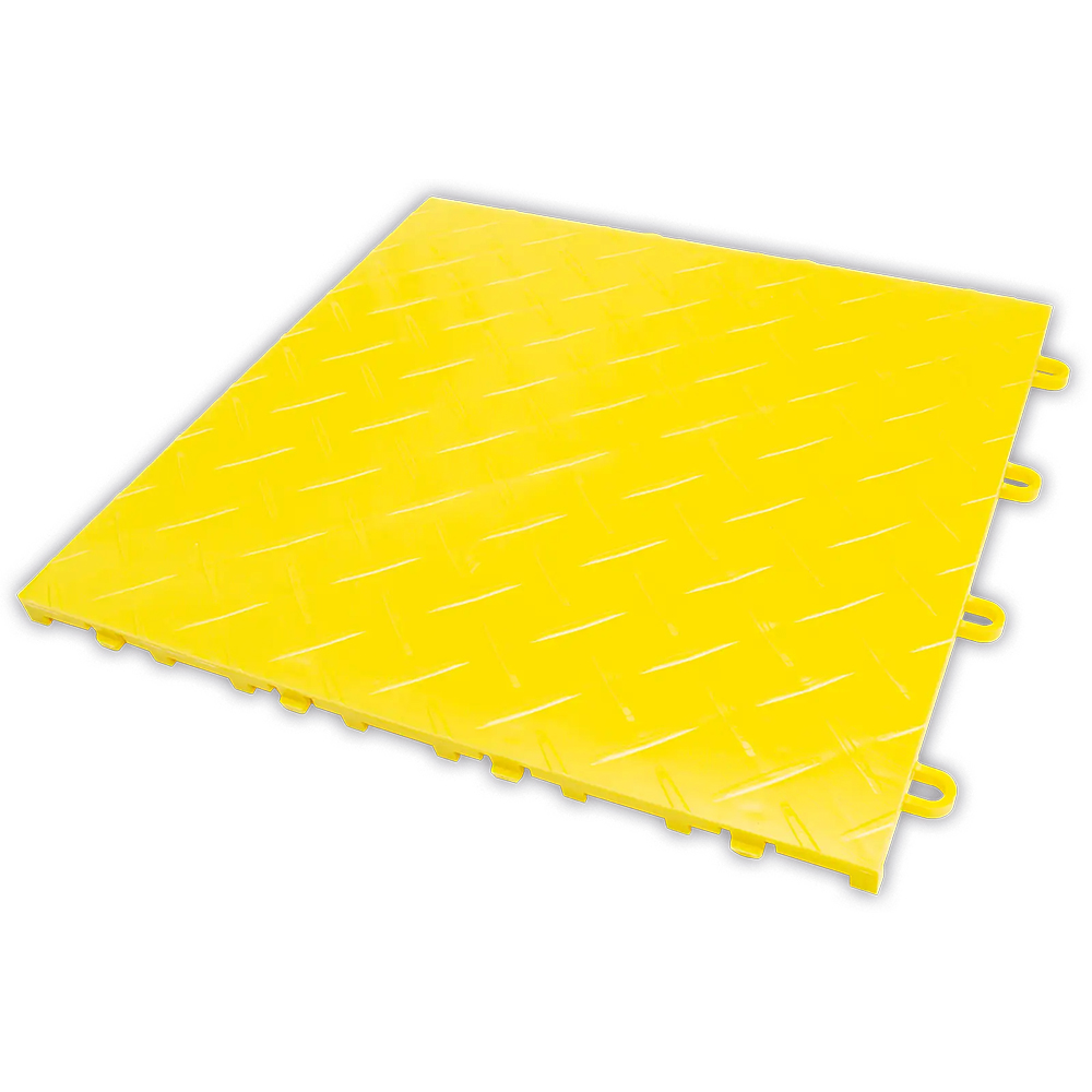 Yellow full tile of RaceDeck Diamond TuffShield Garage Floor Tile 1/2 Inch x 1x1 Ft.