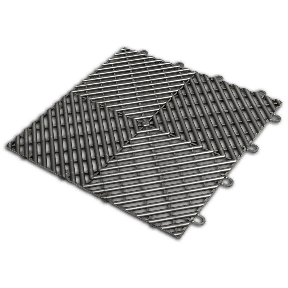 RaceDeck Free-Flow Garage Floor Tile 1/2 Inch x 1x1 Ft. Graphite full tile