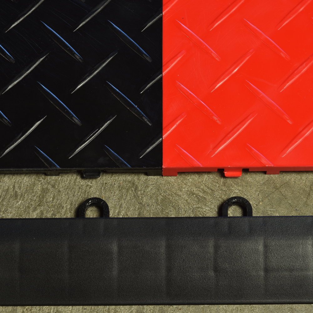 RaceDeck Garage Tile Border Corner Edges 1/2 Inch x 1.75x12 Inches female edge with diamond tile