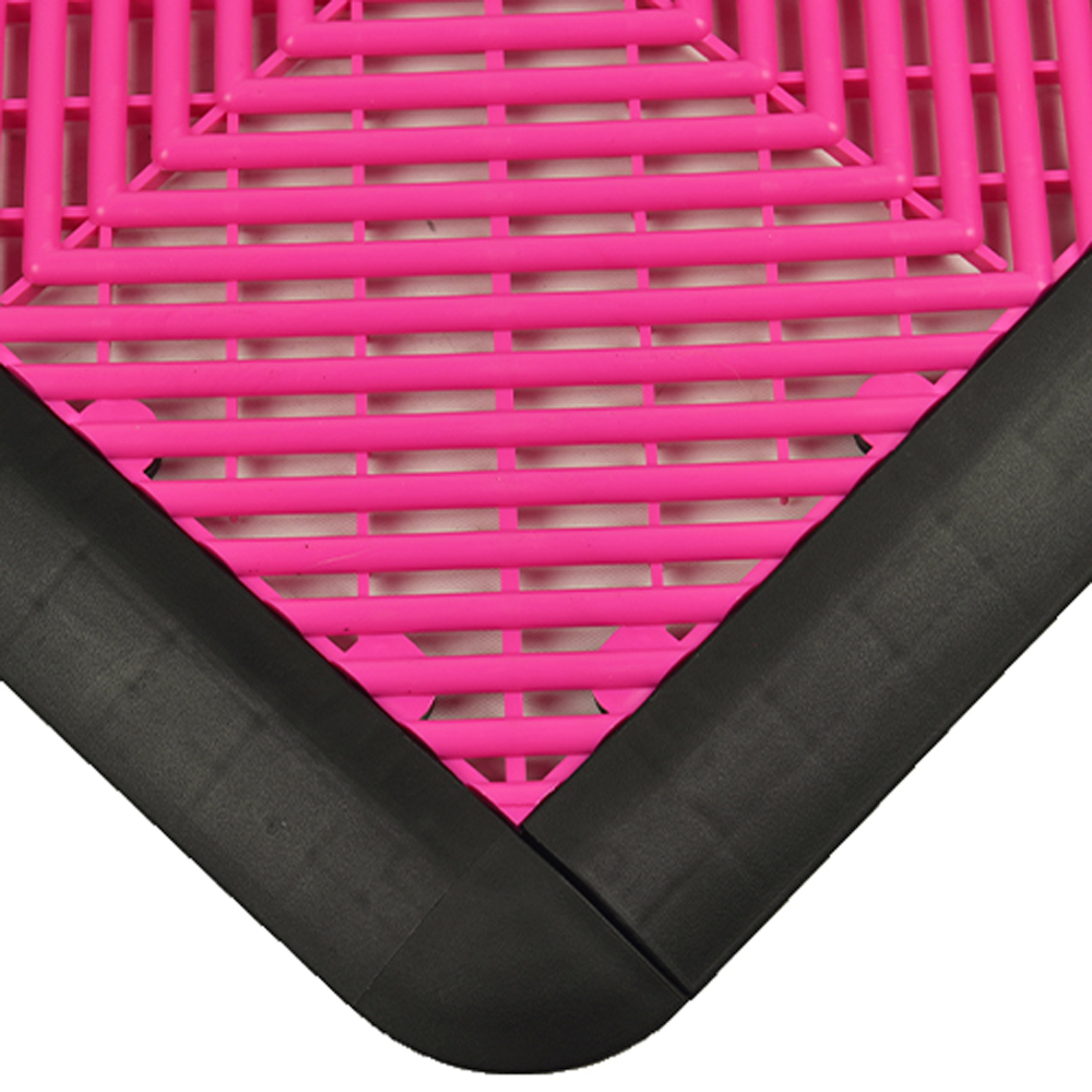 RaceDeck Garage Tile Border Corner Edges 1/2 Inch x 1.75x12 Inches in Neon Pink with black edges