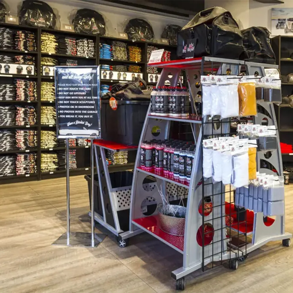 Retail car accessories showroom RaceDeck Garage Floor Border Edges Corners 1/2 Inch x 2x18 Inches