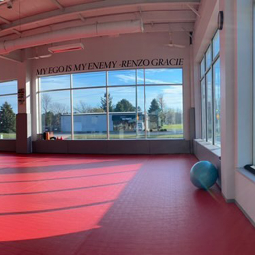 martial arts studio using 2 inch thick exercise mats vinyl top and foam base
