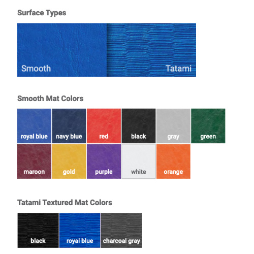 Vinyl Martial Arts Roll Out or Up Mats with Tatami Surface