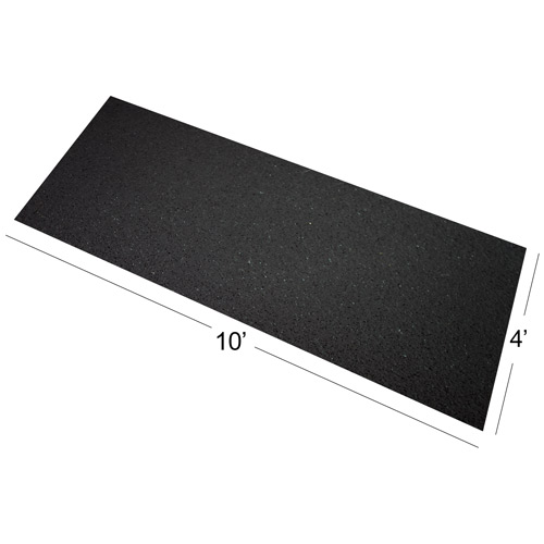 Rubber Roll Matting - 1/4 Thick - Solid Black | 4' Wide