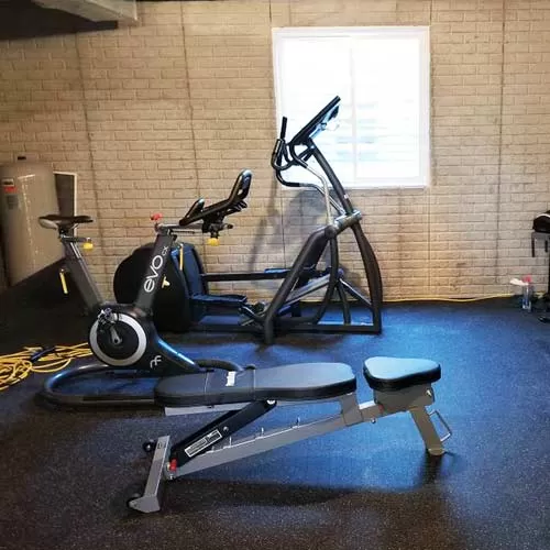 Rubber Flooring as Mat for Under Weight Bench
