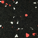 Rubber Flooring Rolls Geneva 1/4 Inch 10% Color Per SF Lipstick Red Gray Swatch