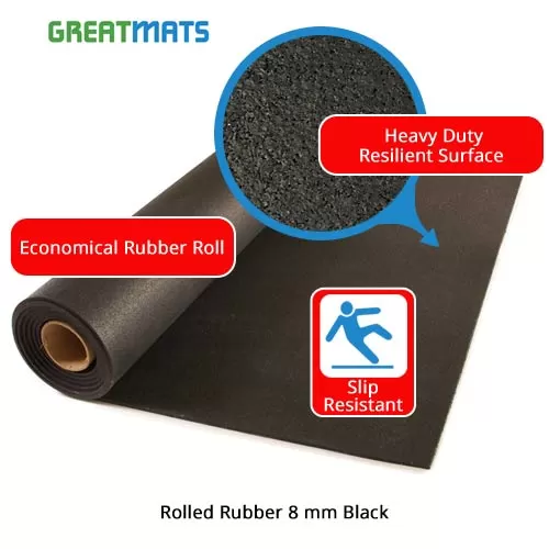 8mm Rubber Flooring Rolls infographic.