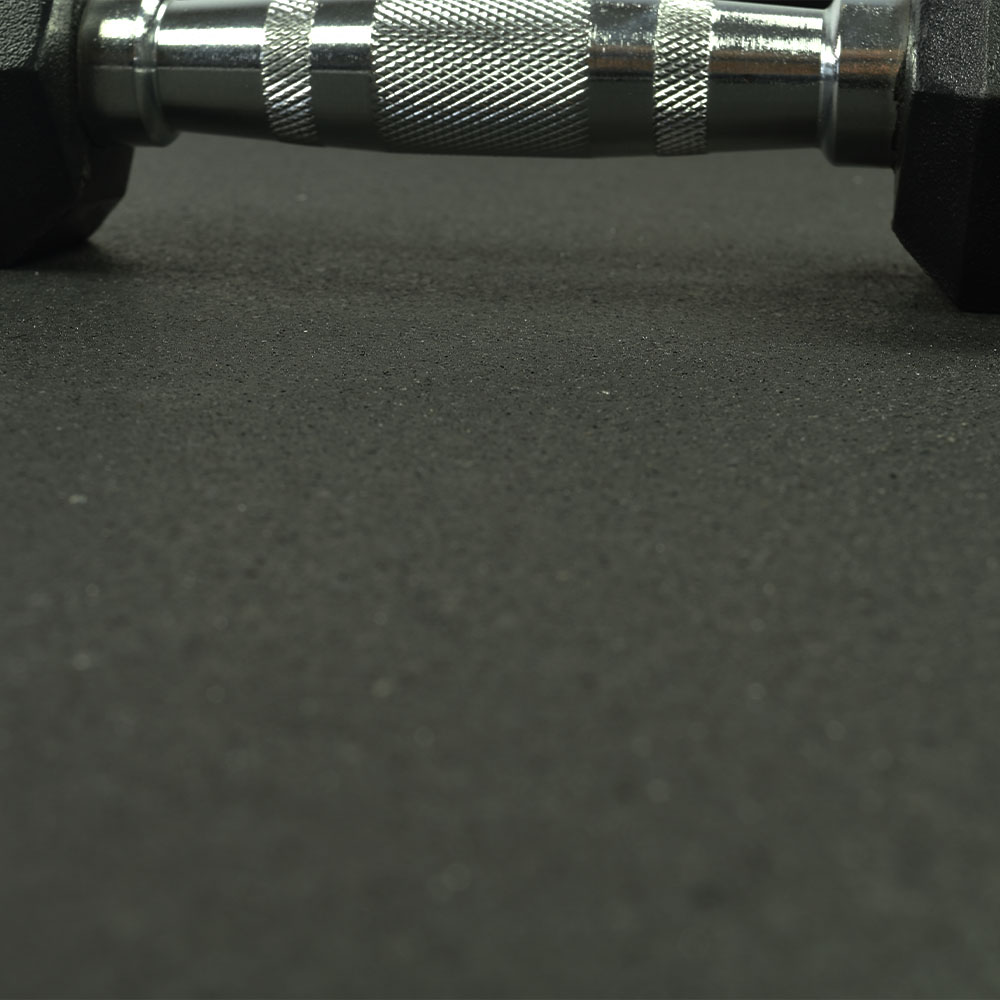 Rolled Rubber half Inch Black Pacific texture dumbbell