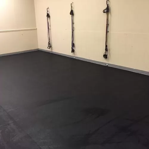 Rubber Flooring Rolls 1/4 Inch Black Geneva workout room.