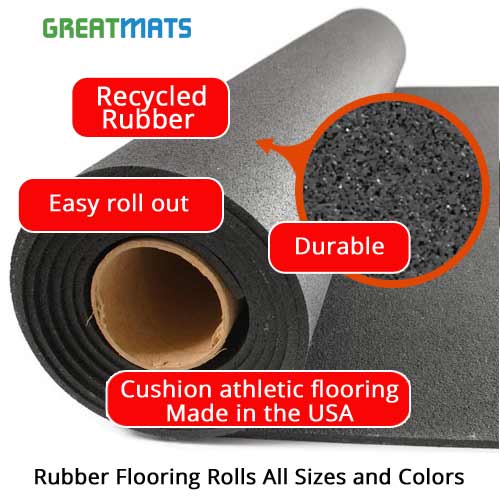 rubber flooring roll for garage gym 